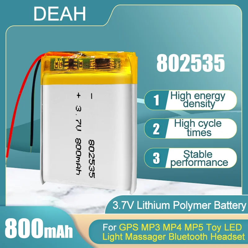 802535 3 7 V 800mAh литиевая полимерная аккумуляторная батарея для MP4 MP5 GPS DVD PDA рация