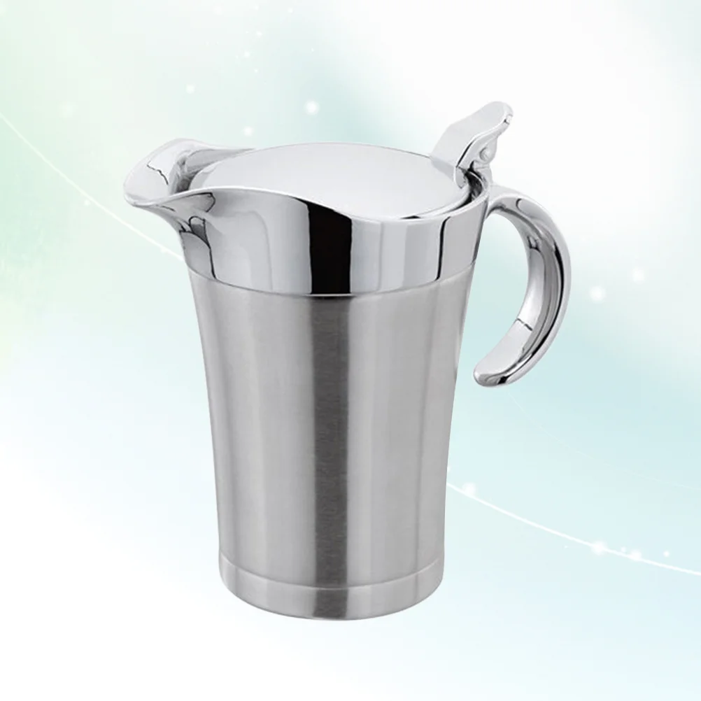 

Oil Bottle Dispenser Container Vinegar Olive Stainless Steel Sauce Pot Bottles Cruet Kitchen Pourer Gravy Cooking Condiment