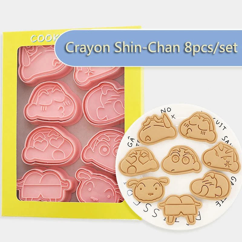 

8pcs/set Crayon Shin-Chan Biscuit Mould Set Cartoon Home Pressing Fondant Baking Tools Cookie Mold Cookie Decorating