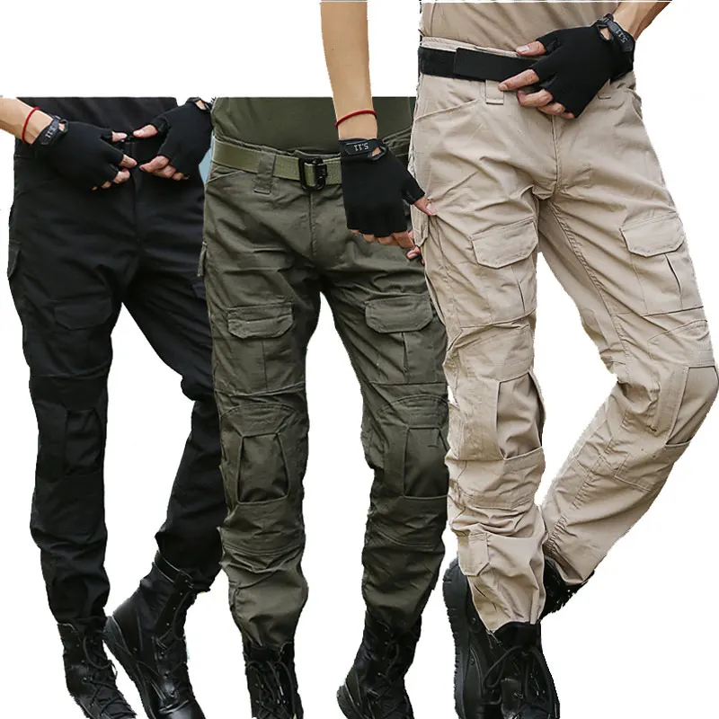 

Multicam Camouflage Military Tactical Pants Army Wear-resistant Hiking Pants Paintball Combat Cargo Pant with Knee Pads New