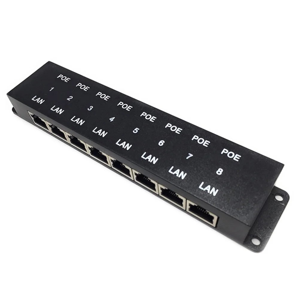 

PoE World, Пассивный инжектор с 8 портами питания по Ethernet, 24 В/48 В, Инжектор PoE для 8 IP-камер, беспроводная точка доступа