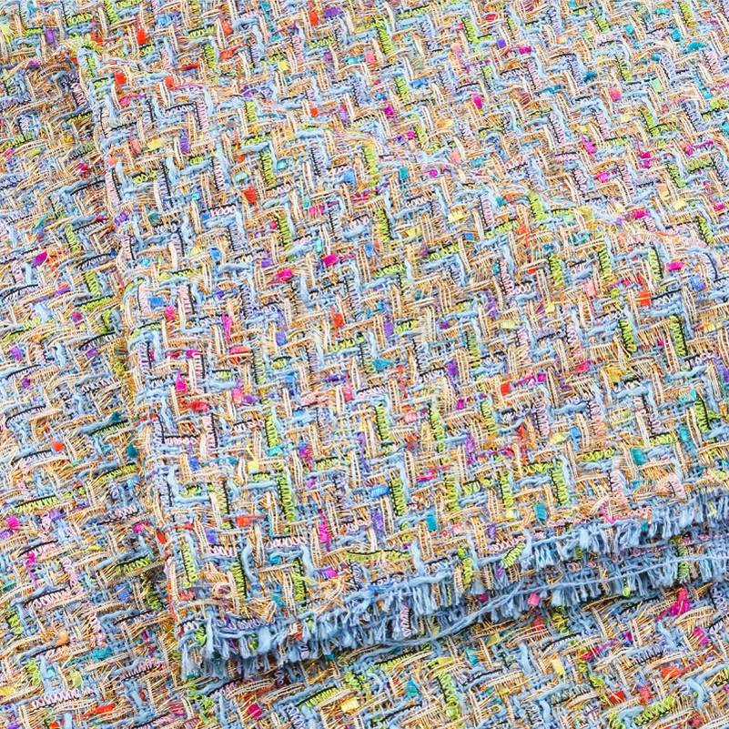 Твидовая ткань клетчатая полоска тканая шерстяная одежда сумка ручной работы