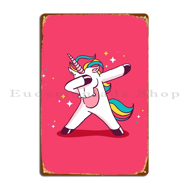 

Dabbing Единорог металлический знак дизайн стены пещера бар пещера дизайн плаката оловянный знак плакат