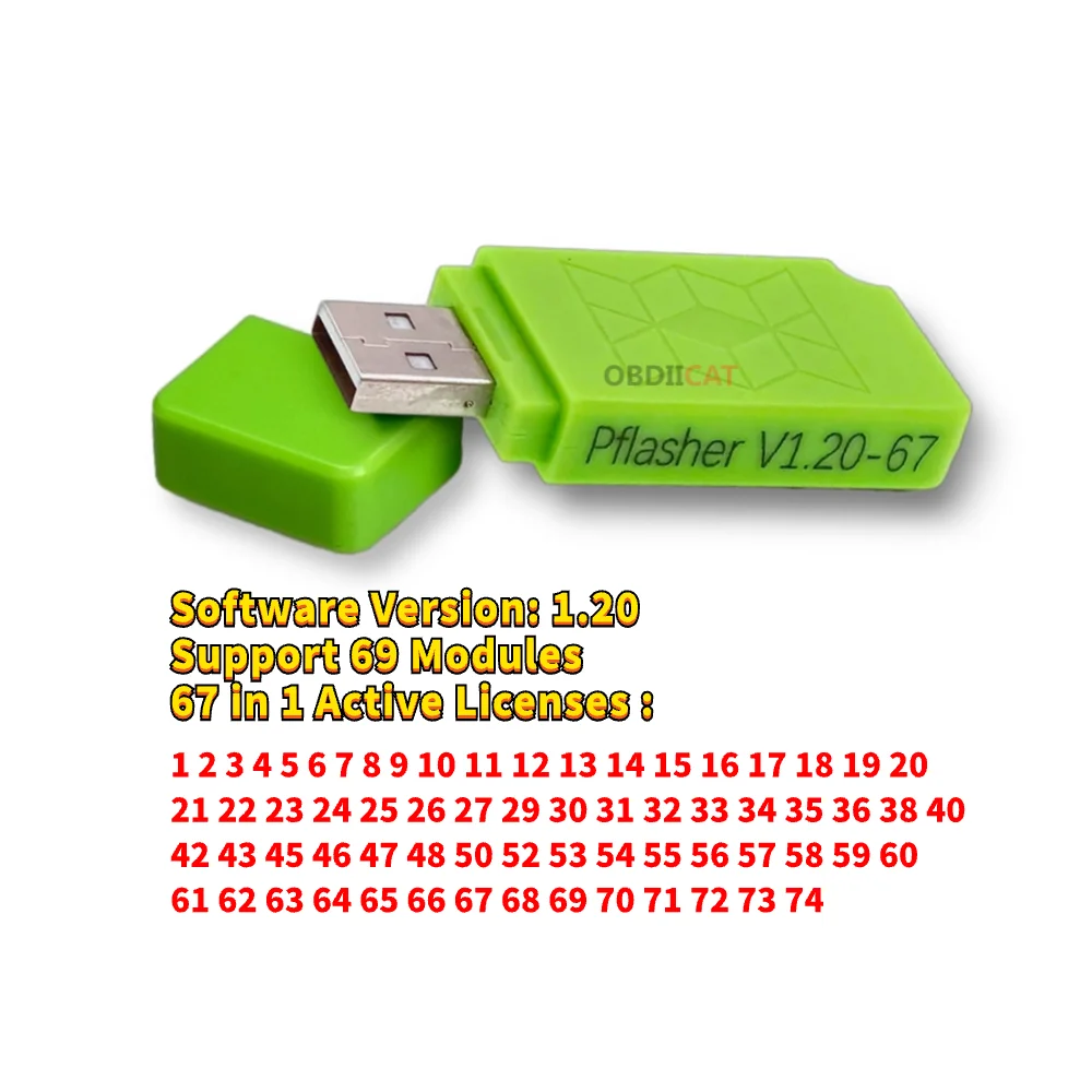 Фото Универсальный USB-ключ V1.21 для инструмента настройки ЭБУ PCMmaster — PCM FLASH/SM2 PRO с 69 модулями, бесплатным программатором Damaos №1