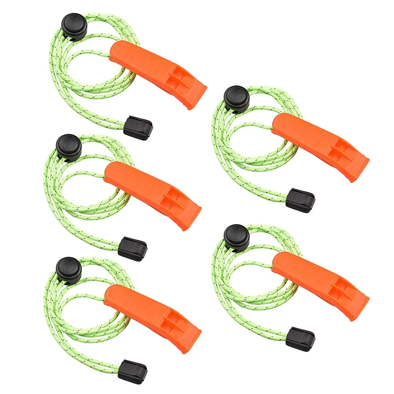 

Outdoor Survival Whistle Emergency Whistle For Camping Hiking Football Basketball Double Hole With Rope