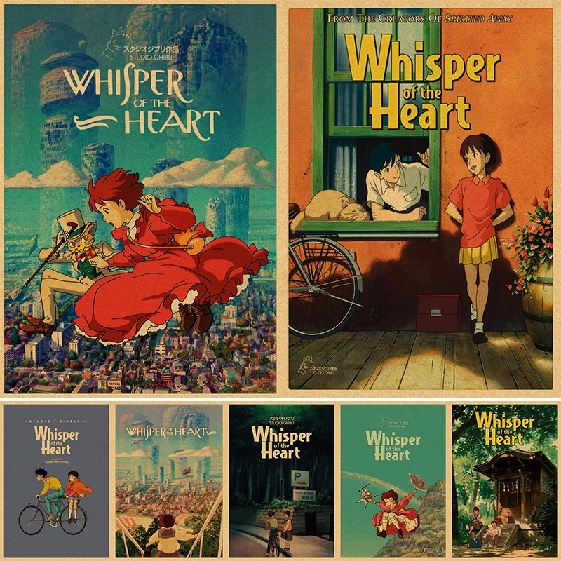 

Whisper of the Heart Poster Decor Anime Posters For Home Room Wall Sticker Pictur Kraft Paper Retro And Prints Art Bar 4K HD