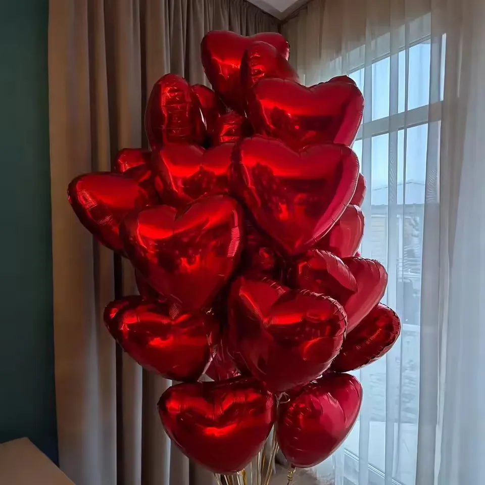 

Набор Из 10 Красных Фольгированных Шаров В Форме Сердца, 18 Дюймов, Для Дня Святого Валентина, Свадеб, Юбилеев