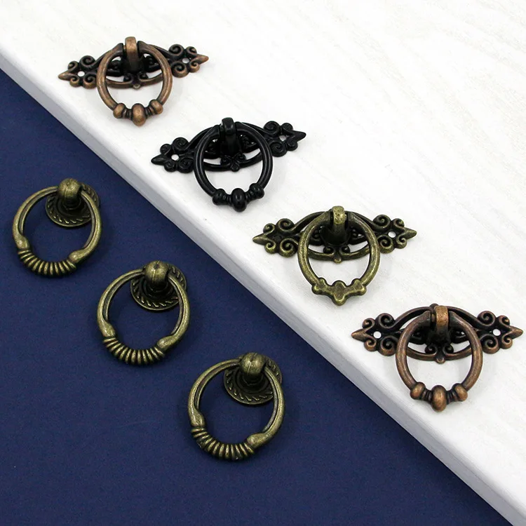 

Antique Single Hole Small Handle Zinc Alloy Hardware Accessories Surface Mounted Single Hole Drawer Handle