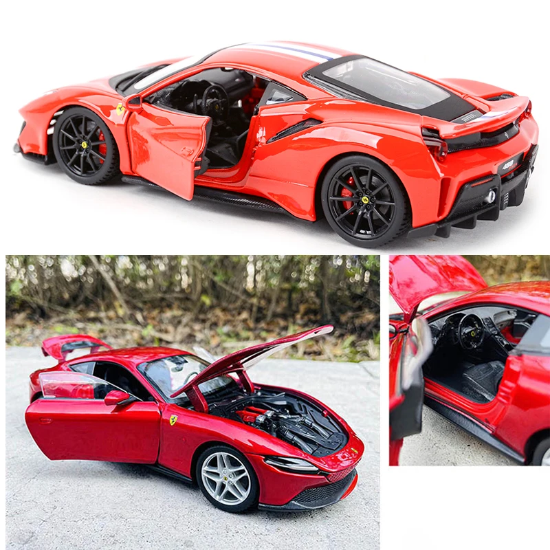 

Спортивный автомобиль Ferrari Bburago 1:24, Коллекционная модель автомобиля из литого под статическим давлением, детская игрушка, подарок, коллекци...