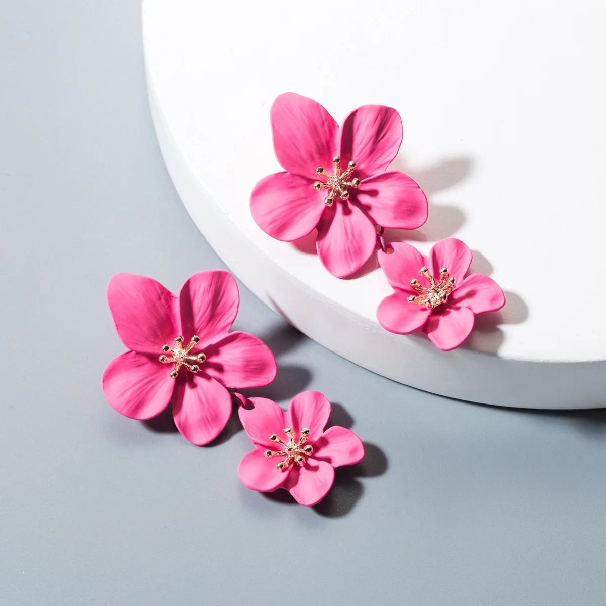 

Yellow Color Drop Earrings for Women Trend Summer Korean Design Geometric Flower Heart Ear Creative Sweet Wedding Jewelry