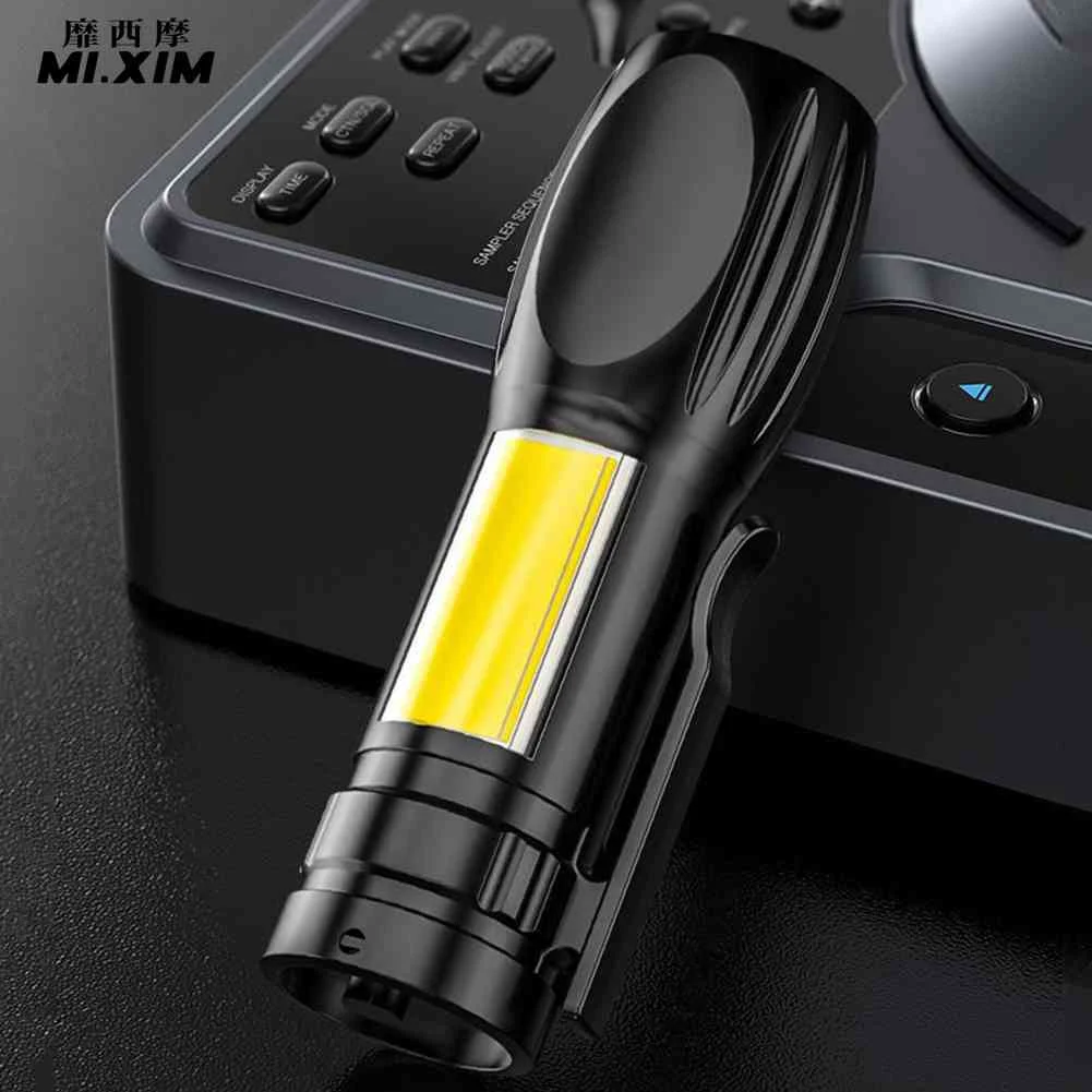 

Портативный карманный светодиодный фонарик с COB матрицей, 400 лм