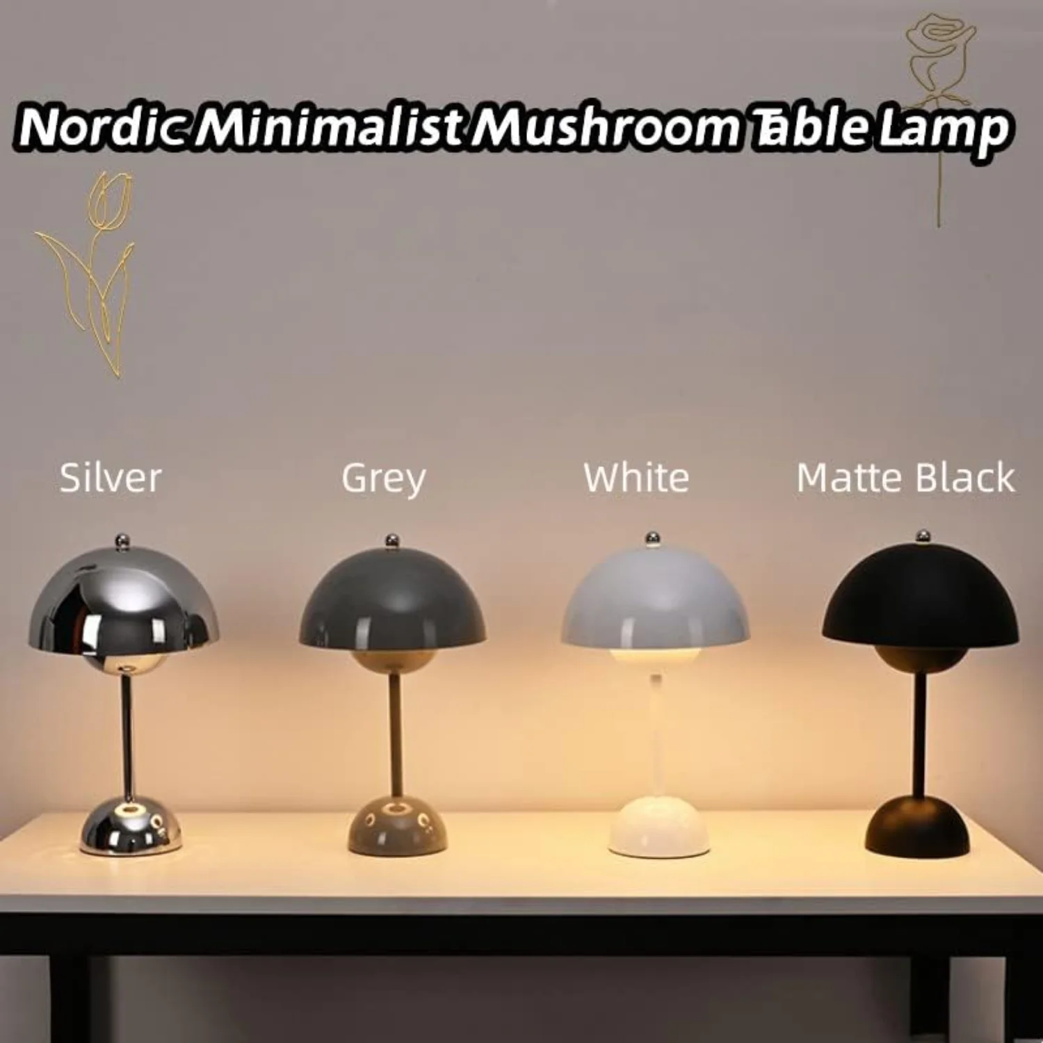 Светодиодная настольная лампа с сенсорным управлением для цветочного горшка