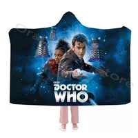 doctor who printed hooded blankets and fancy capes warm and soft flannel throws for adults and kids for all seasons