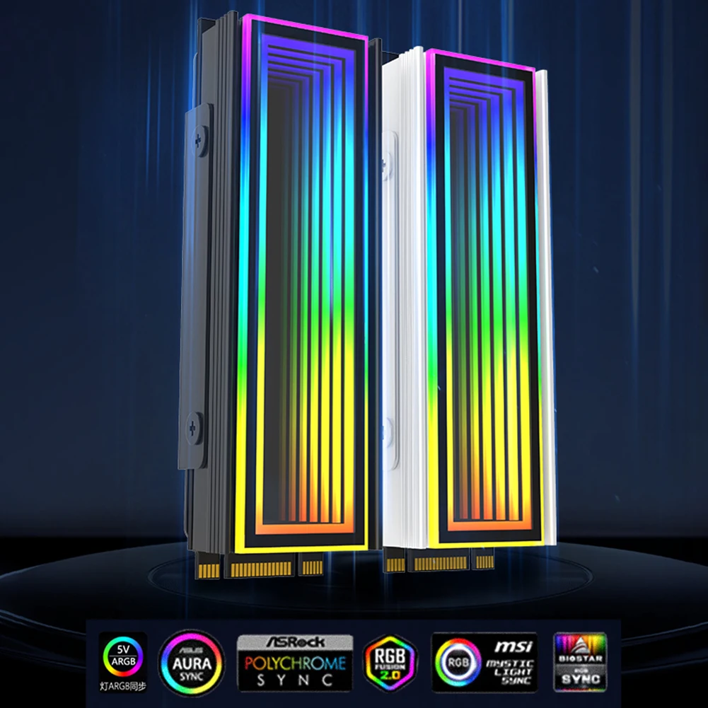 Радиатор для жесткого диска M.2 SSD 5 в 3Pin ARGB Aura Sync NVME M2 2280