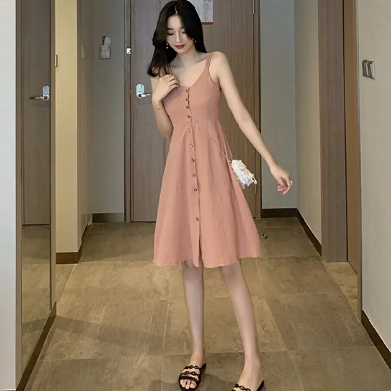 

Женское летнее платье-камисоль, однобортное модное платье с бантом, 2022