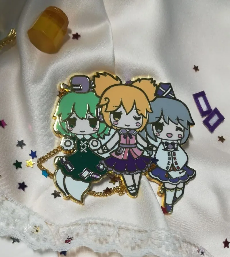 

Аниме Touhou Project металлический значок Toyosatomimi no Miko Mononobe no Futo Soga no Tojiko брошь булавки медаль сувенир игрушка подарок
