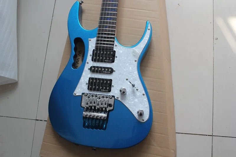 

top quality blue electric guitar 21 to 24 frets well scalloped guitar Tree of Life Inlaid Fingerboard 417