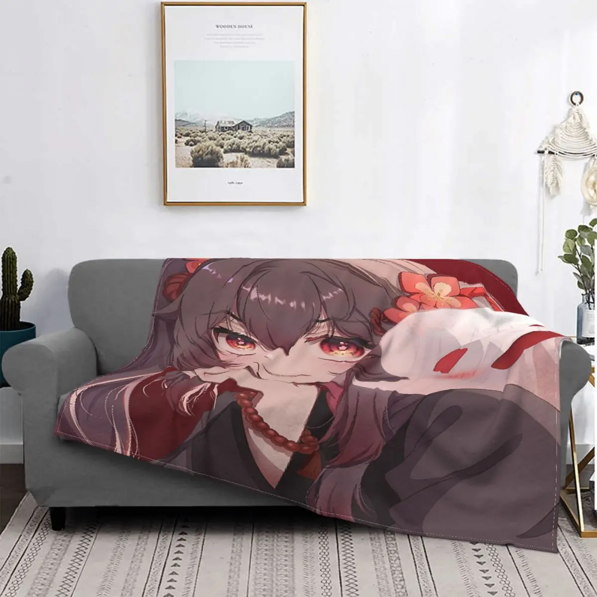 

Childe Genshin Impact Blanket Fleece Winter Hu Tao full Gift Multifunction Super Warm Throw Blankets for Home Travel Bedspreads