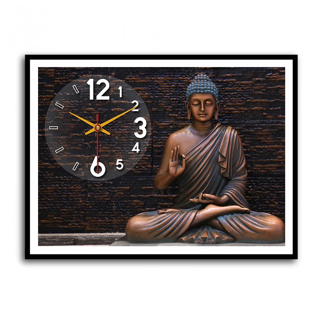 Винтажные религиозные изображения Будды Шива властелин часы настенные