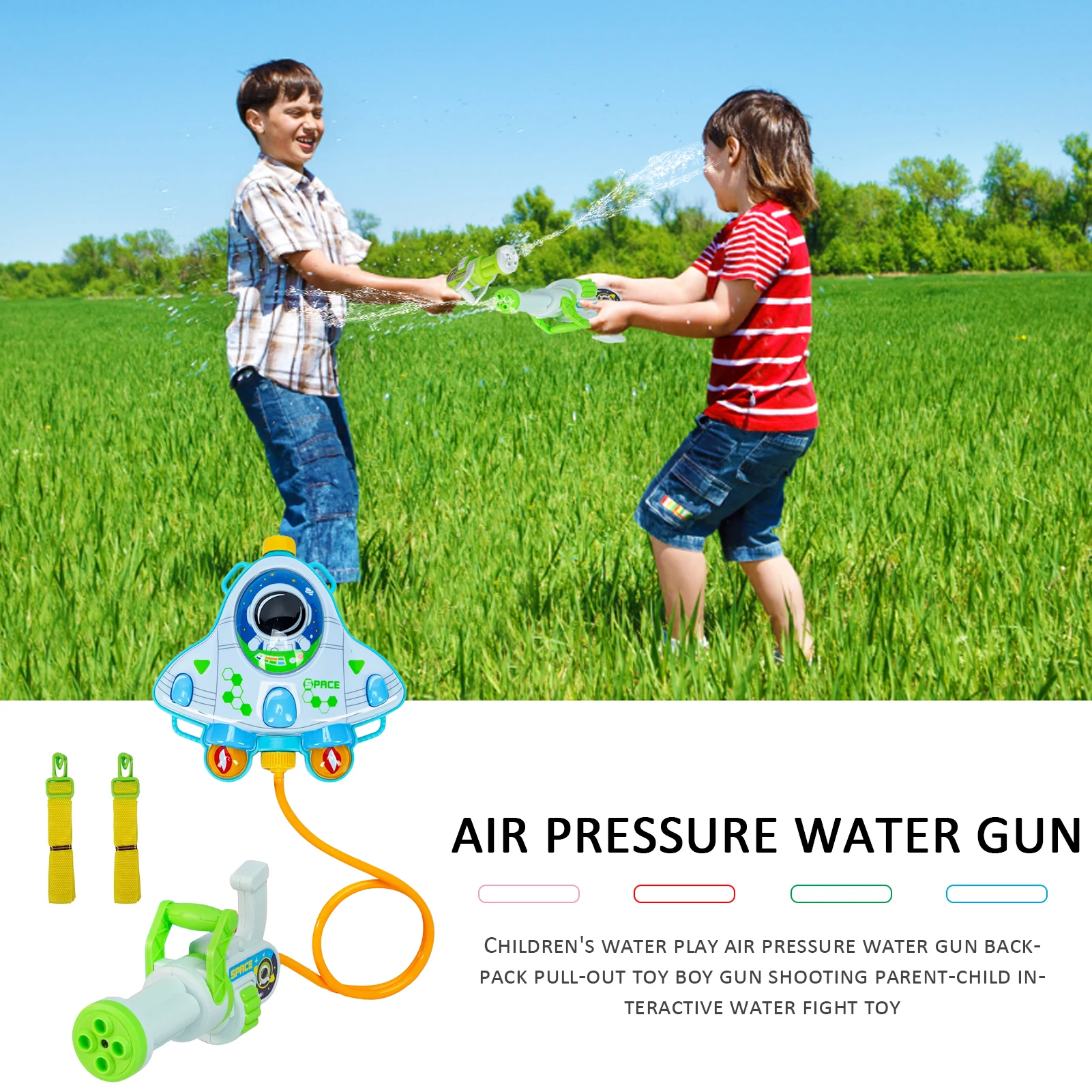 

Water Pistol For Kids Outdoor Beach Swimming Pool Water Fighting Toy Backpack Pull-Out Shooting Toy Great Summer Parent-Child To
