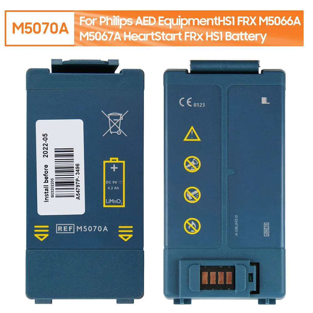 9V 4.2Ah Replacement Battery M5070A For Philips AED EquipmentHS1 FRX M5066A M5067A HeartStart FRx HS1 Rechargeable Battery