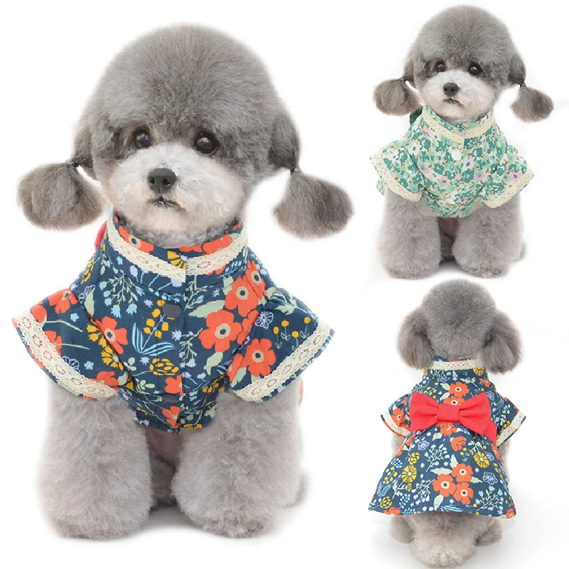 

2022 Japanese Style Dog Dress Summer Cat Skirt Puppy Apparel Yorkshire Bichon Poodle Pomeranian Shih Tzu Schnauzer Pet Clothing