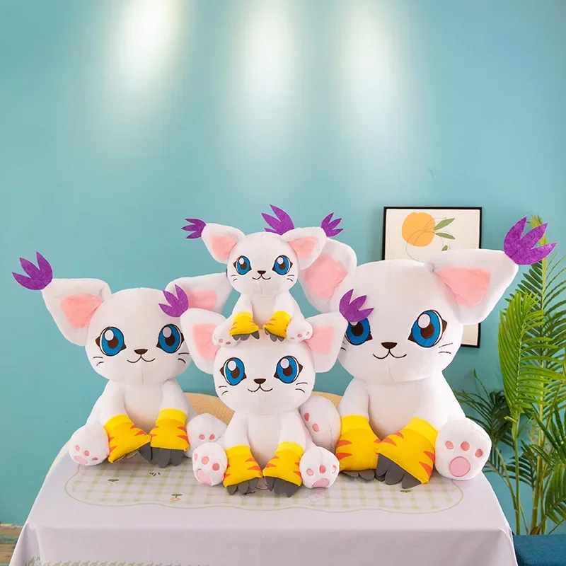 Фото Новые плюшевые игрушки Digimon Adventure Tailmon, экшн-фигурка, мультяшная мягкая кукла для сидения, мягкая подушка, декор комнаты, игрушки, подарки №3