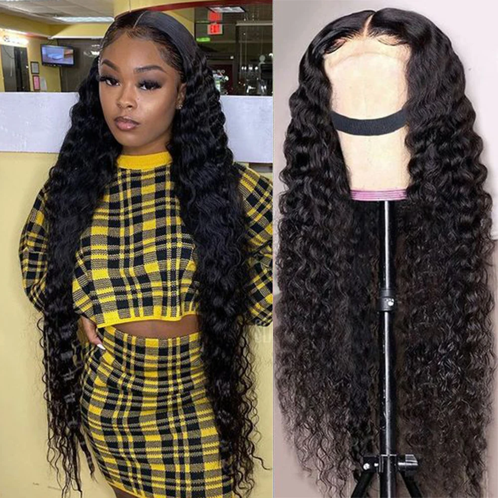 32 Inch Deep Wave Frontal Wig Pre Plucked Lace Front Human Hair Wigs With Baby Hair I See Grace Closure Wig 8-14 Inch Bob Wig