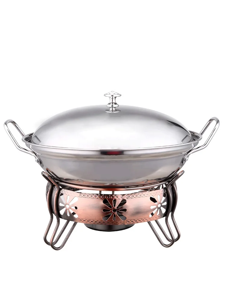 

Утолщенная твердая жидкая спиртовая плита, маленький горячий горшок из нержавеющей стали, серебристый сухой горшок для дома, ресторанов