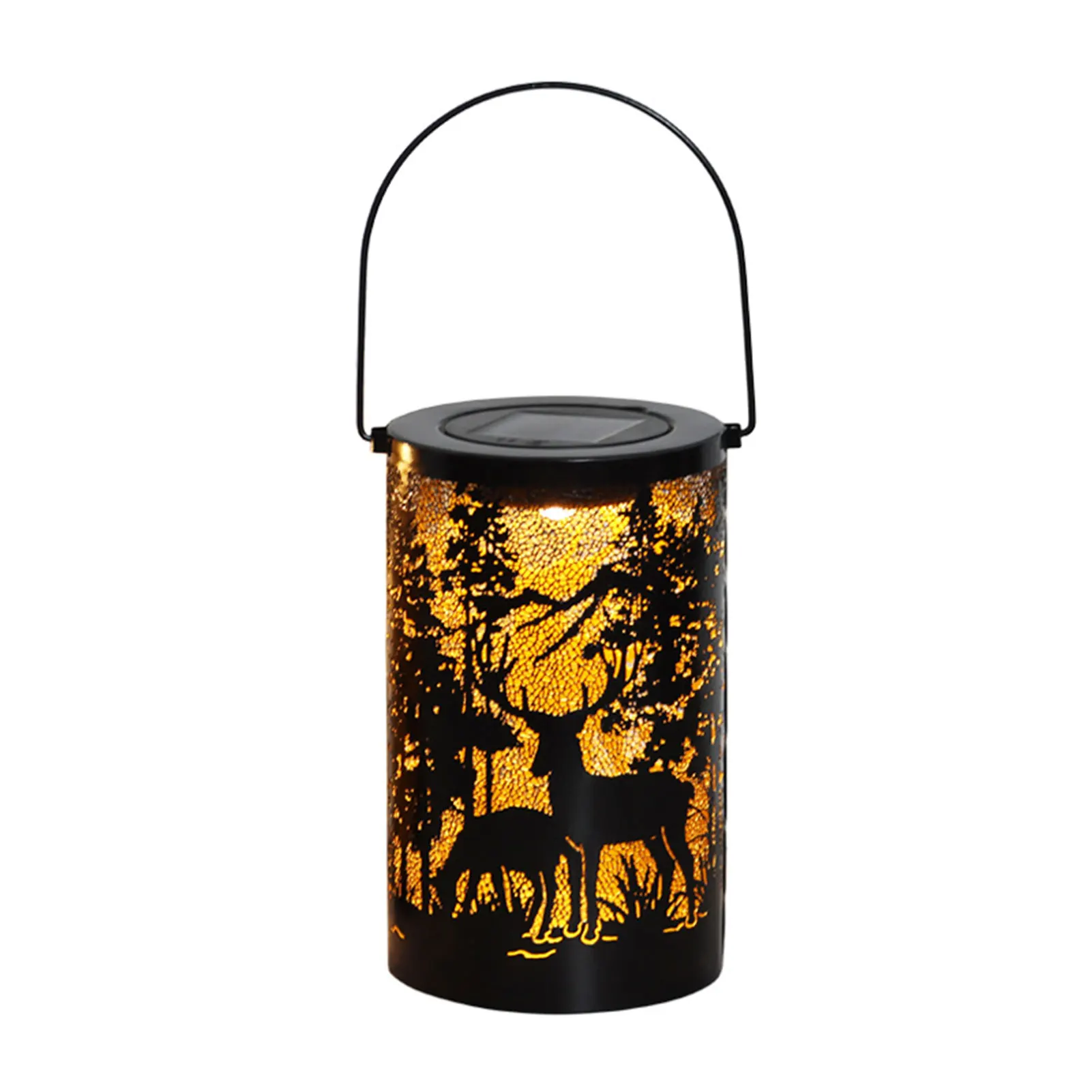 

Deer in Forest Solar Lantern Light Decorative Iron Shell Solar Lights for Garden Patio Balcony Path