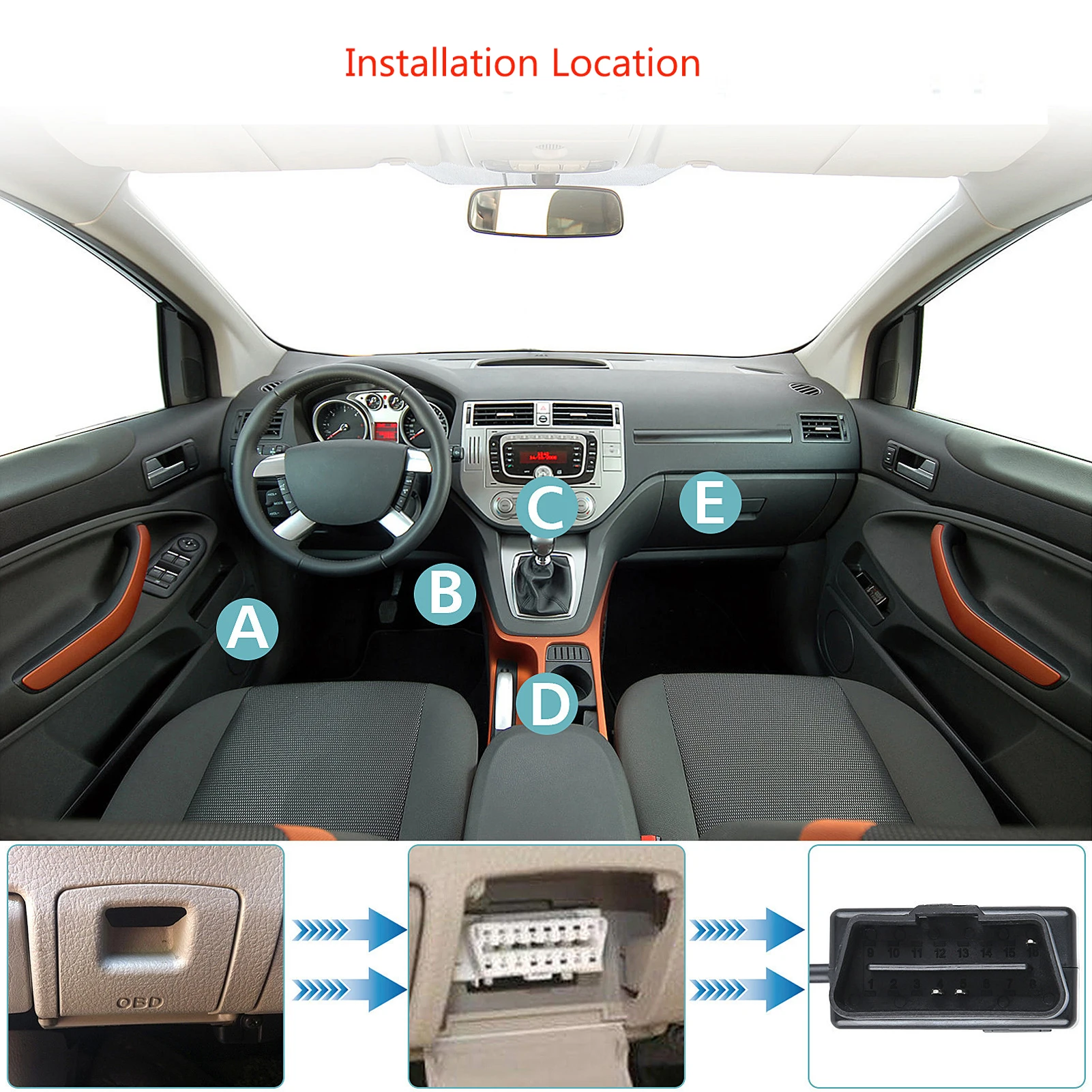 Фото OBD To Type C Зарядное устройство Кабель питания для видеорегистратора Автомобильный видеорегистратор 24 часа Автомобильные аксессуары для парковки 15 Вт Защита аккумулятора №5
