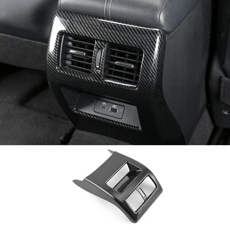 

carbon fiber Car Rear Armrest Cover Air Vent anti-kick panel Trims for Nissan Teana Altima 2019 2020 2021 Accessories 2022 2023