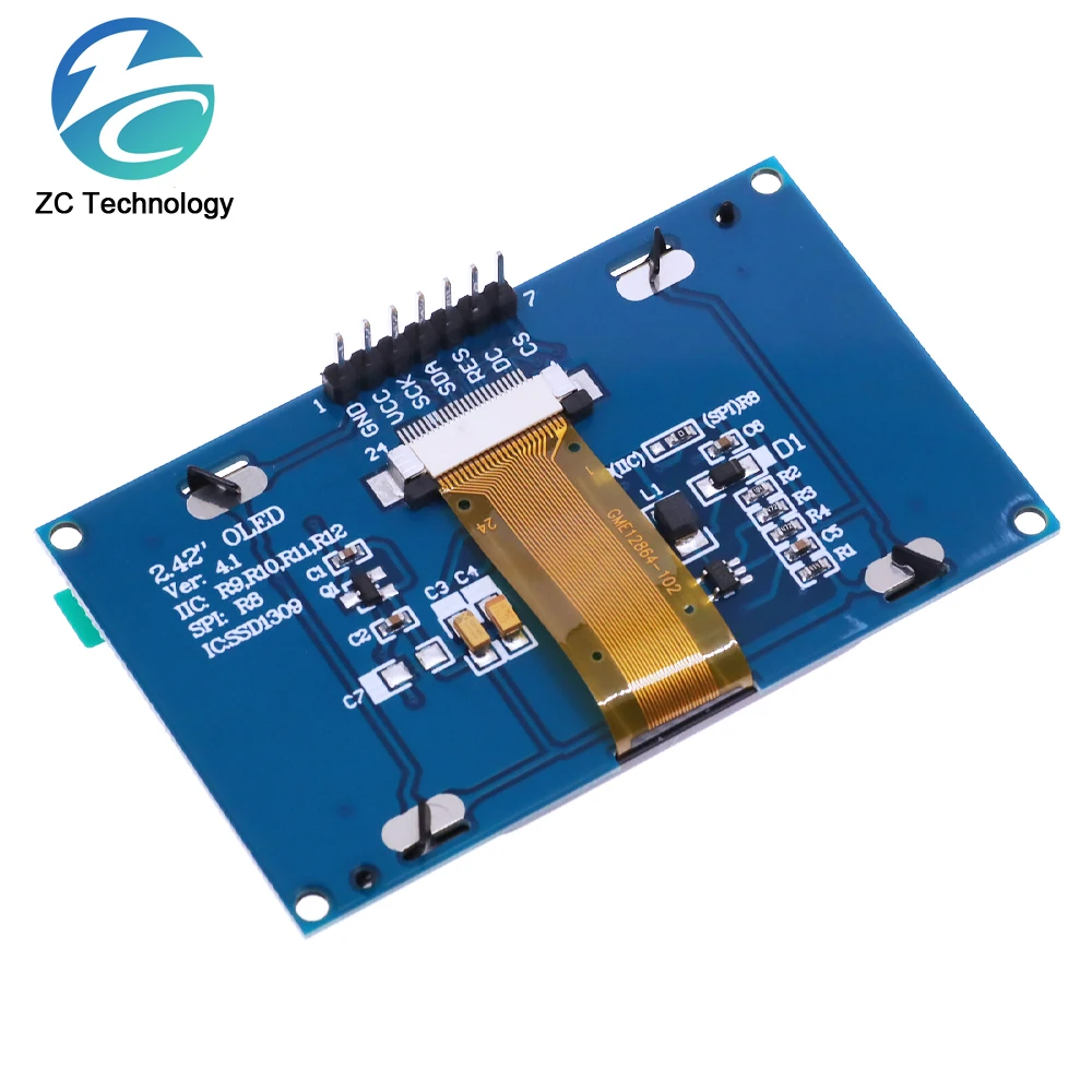 ЖК-экран 2 42 дюйма белый/желтый 42x64 OLED модуль дисплея IIC I2C SPI Serial для C51 SPD0301