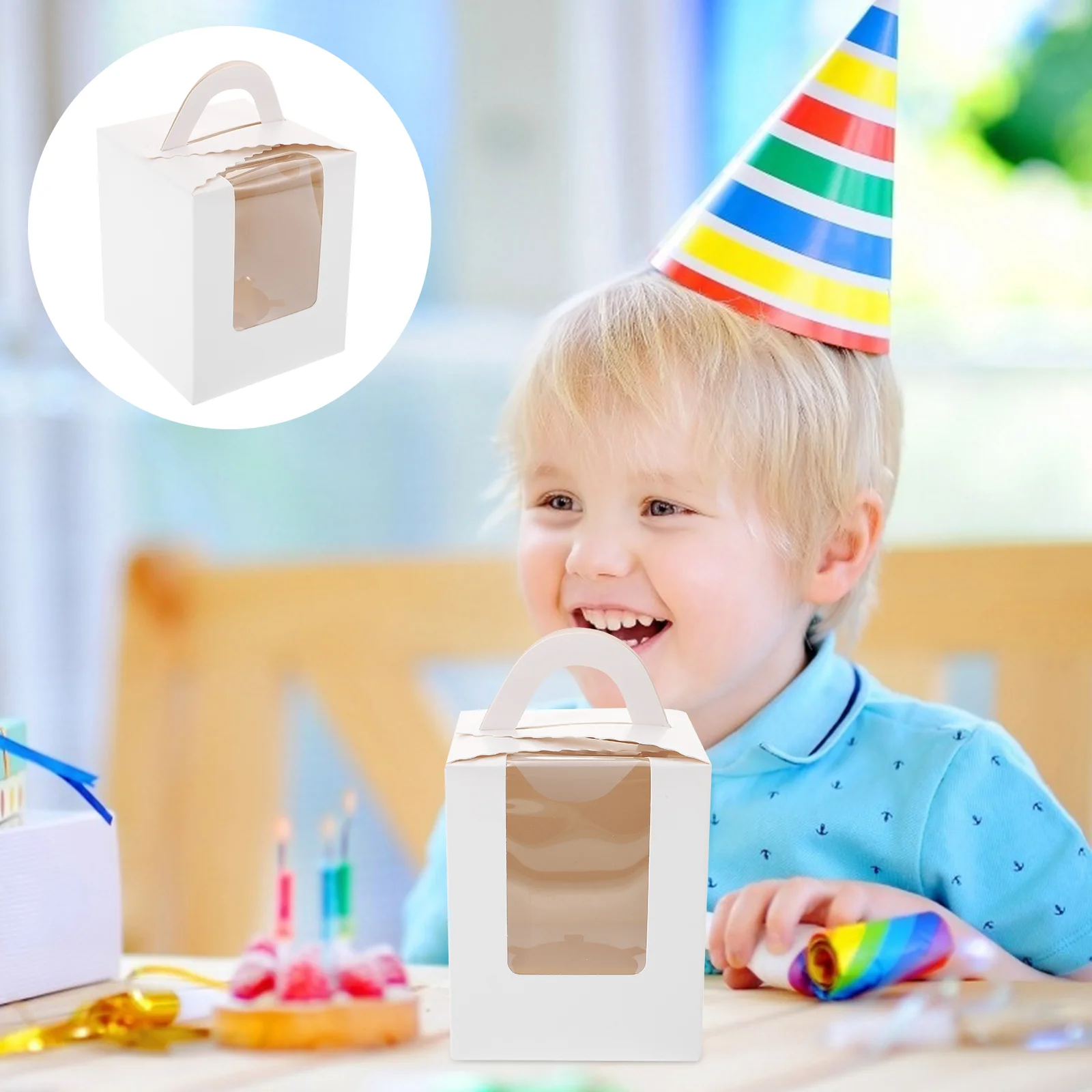 

Boxes Cake Box Cupcake Paper Afternoon Tea Gift Window Wedding Container Packing Guests Brownie Empty Party Storage Mini Bakery