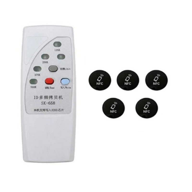 

SK658 RFID Access Control Card Duplicator 125/250/375/500Khz Reproducible Label Reader Card Writer Handheld Key Copier