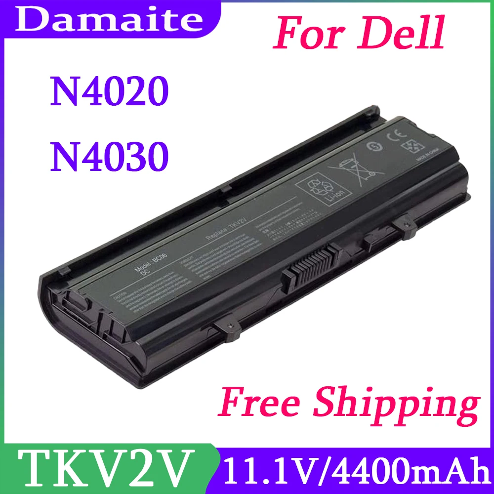 TKV2V N4020 Аккумулятор для ноутбука Dell Inspiron N4030 N4030D Mini 1210 04J99J 0FMHC1 0M4RNN 0PD3D2 312-1231 FMHC10 KG9KY
