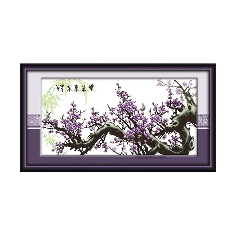 

Purple flower cross stitch kit flower 18ct 14ct 11ct count printed canvas stitching embroidery DIY handmade needlework