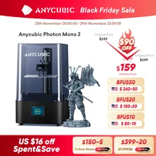 ANYCUBIC Photon Mono 2 LCD UV Resin 3D Printer High-Speed 3D Printing 6.6" 4K+ Monochrome Screen 165*143*89mm Printing Size