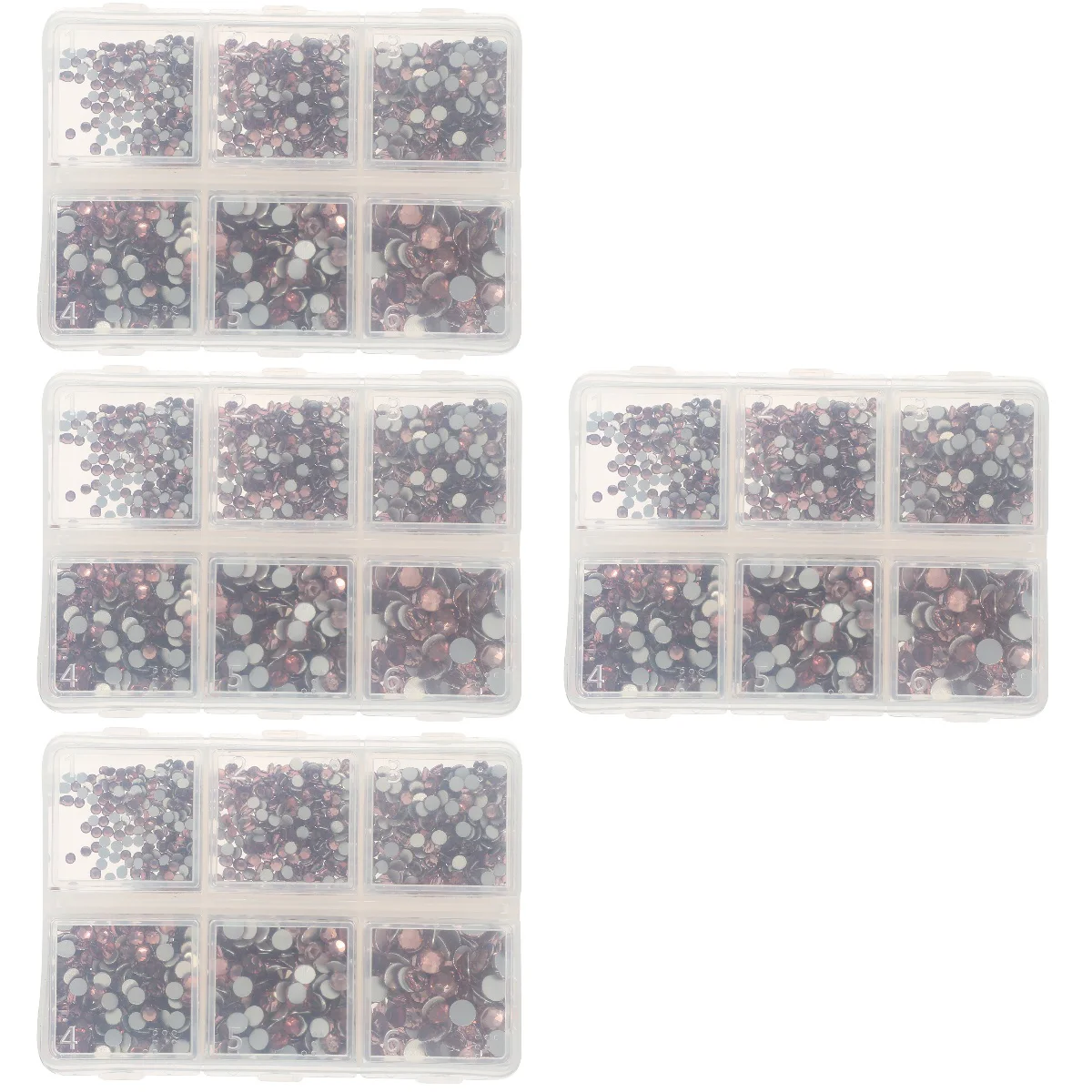 

4 Sets Nail Shiny Rhinestone Decorations Crystal Nail Studs Salon Manicure Jewelry