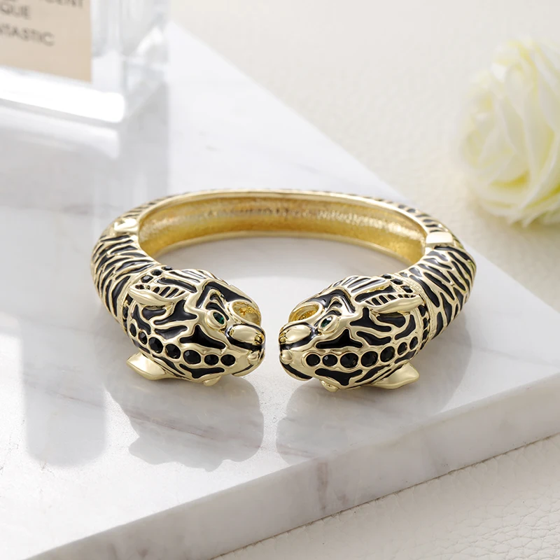 GrayBirds Роскошные ювелирные изделия эпоксидная эмаль животные двойные головы Тигр