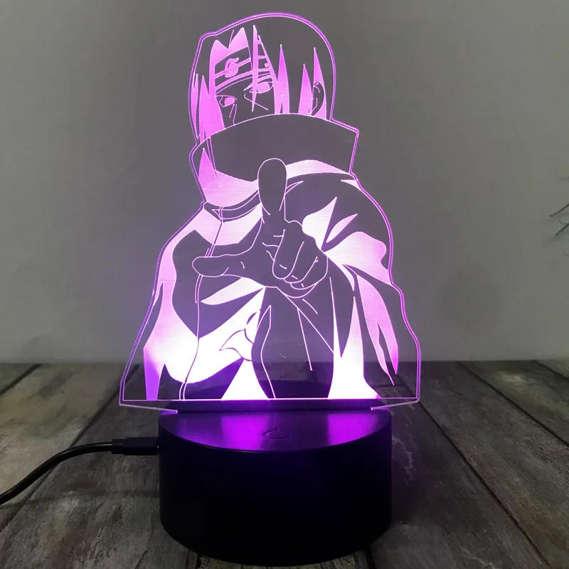 

TAKARA TOMY Новинка Наруто Учиха Итачи 3D светильник сенсорный пульт дистанционного управления USB подарок креативное освещение светильник свет т...