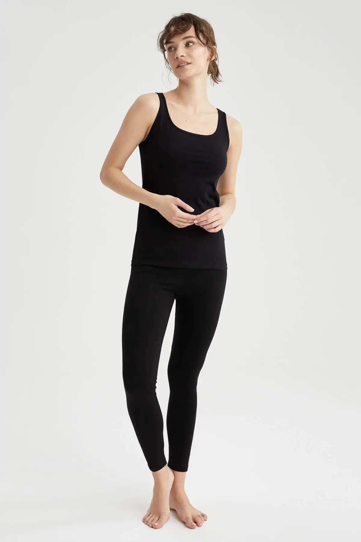 DeFacto весенние женские Модные Топы И Футболки Для Девочек одноцветное 2 шт в