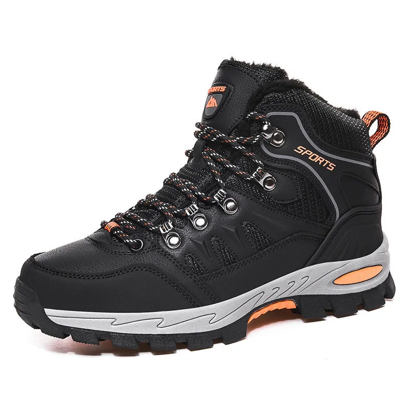 

Winter Men's Boots Plush Warm Men's Snow Boots Waterproof Men's Ankle Boots Breathable Handmade Outdoor Men Hiking Bootsd2