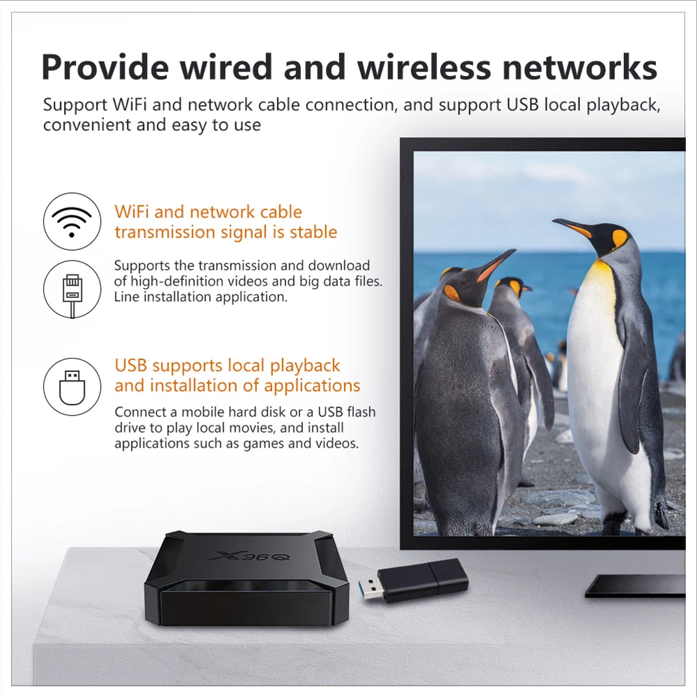 Медиаплеер Dual WIFI 4K HD Set Top Box 1 ГБ 8 ГБ/2 16 Android TV Allwinner H313 Quad Core