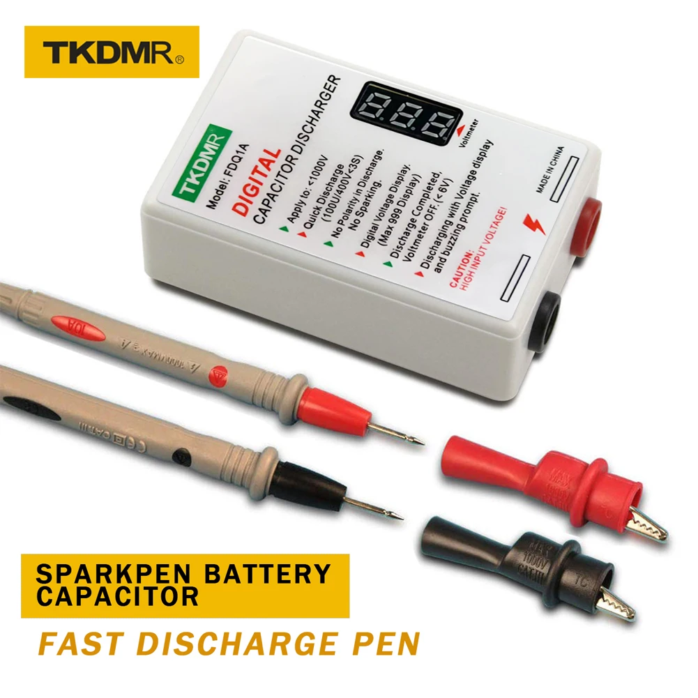 

Ручка TKDMR Sparkpen батарея, конденсатор для быстрой разрядки, защита от разрядки электрика, инструмент для разрядки напряжения для электроники