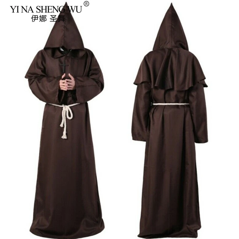 Страшная накидка для взрослых костюм косплея средневековый фрир женский халат