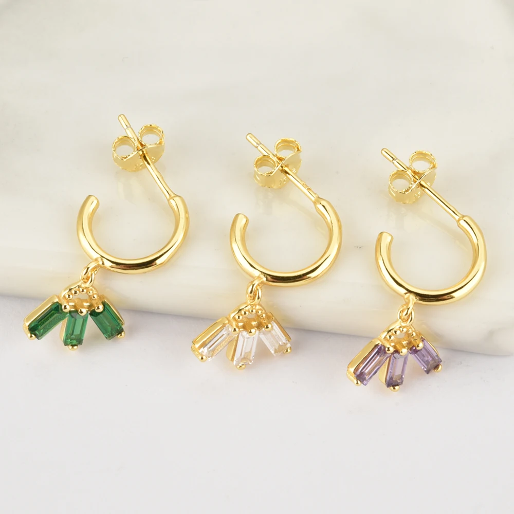 ANDYWEN 925 пробы серебряные белые фиолетовые циркониевые серьги в форме дерева для