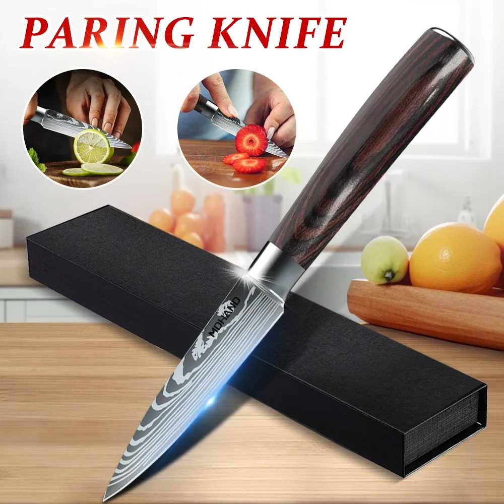 Профессиональный японский нож шеф-повара из нержавеющей стали для фруктов мяса