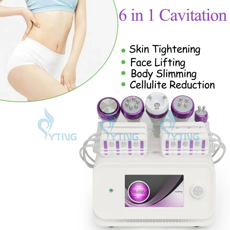 

40K Ultrasonic Cavitation Vacuum Lipolaser Slimming Skin Tightening Machine 6 In 1 RF Radio Frequency Cellulite Removal Device