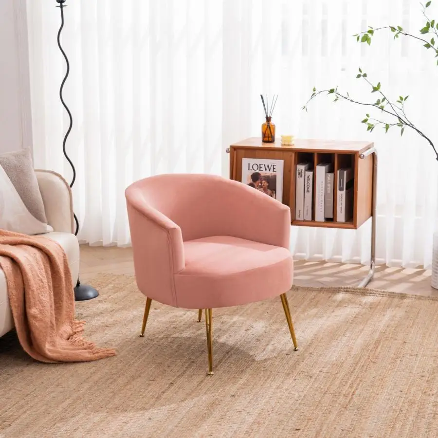 

Бархатное кресло для яиц, бархатное кресло, бархатная ванна, бархатное кресло с золотистыми металлическими ножками, розовое